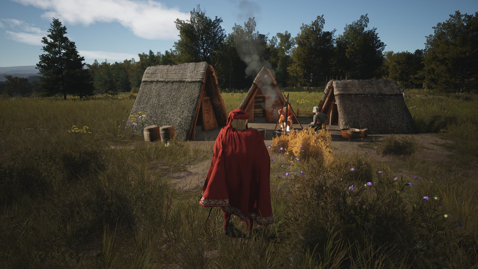 Exploring a Manor Lords town in third person Visit Mode. - 1