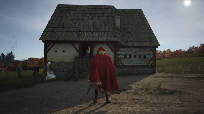 A third-person view of a Manor in Manor Lords.