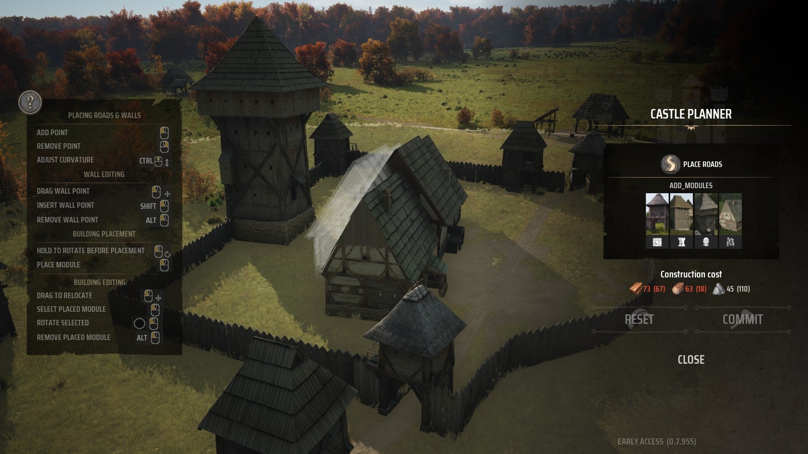 A selection of various modules in Manor Lords' Castle Planner mode - 4