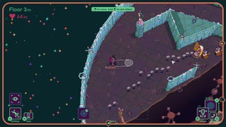 A player dodging a stream of bullets on a space-going facility in Enter The Chronosphere