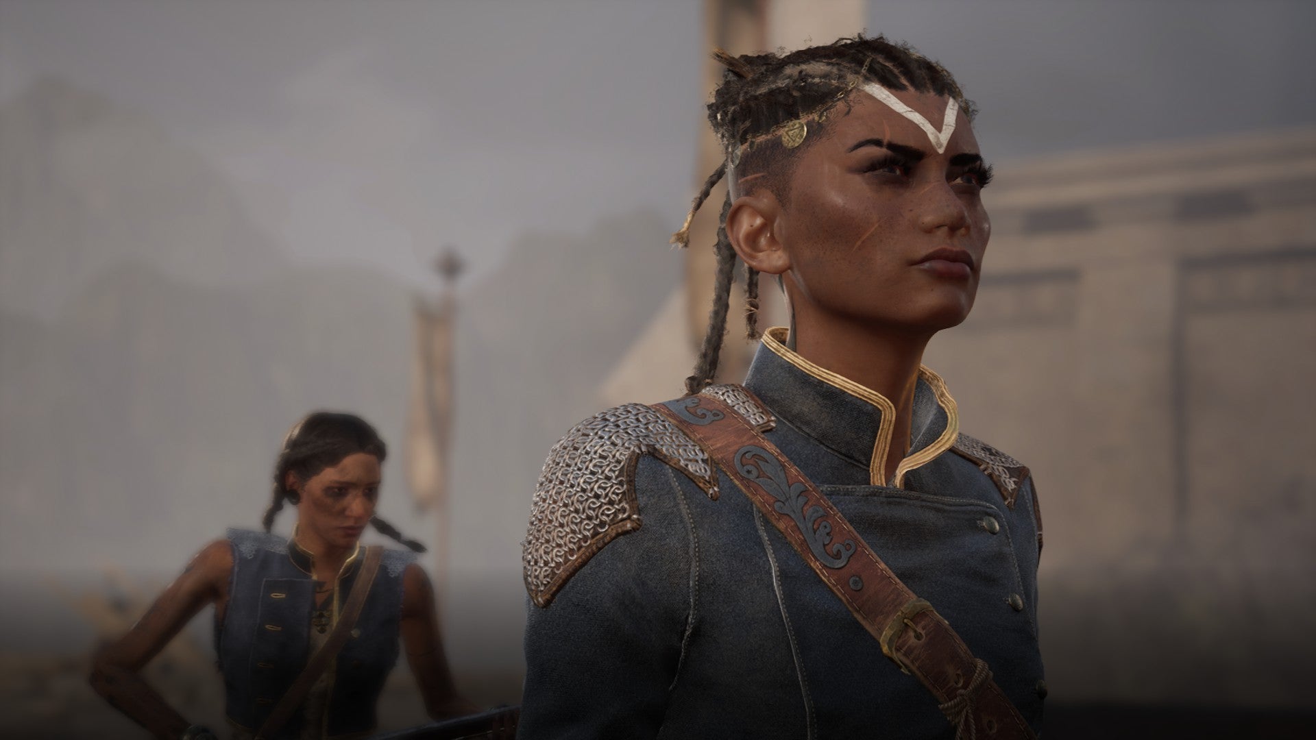 Flintlock screenshot showing black female protagonist next to another soldier