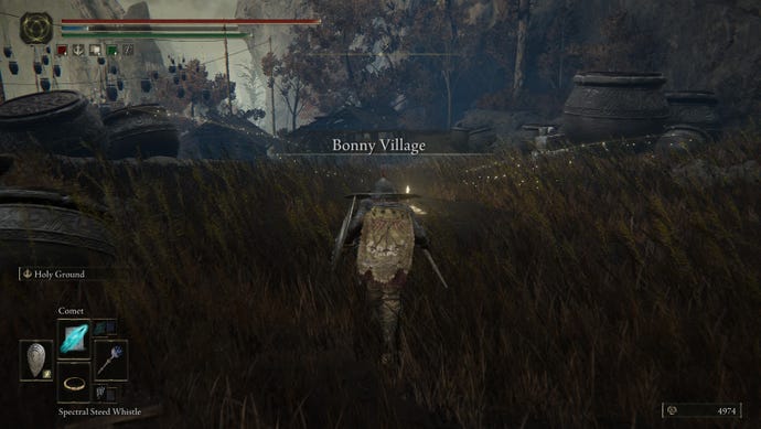 Entering Bonny Village in Elden Ring: Shadow of the Erdtree.