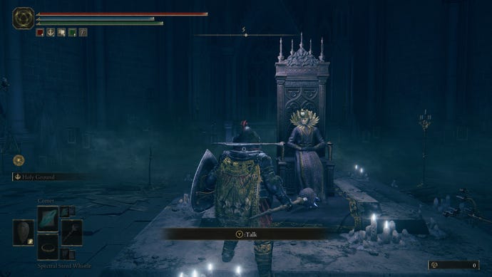 Facing Count Ymir, head prist of the Cathedral of Manus Metyr in Elden Ring: Shadow of the Erdtree.