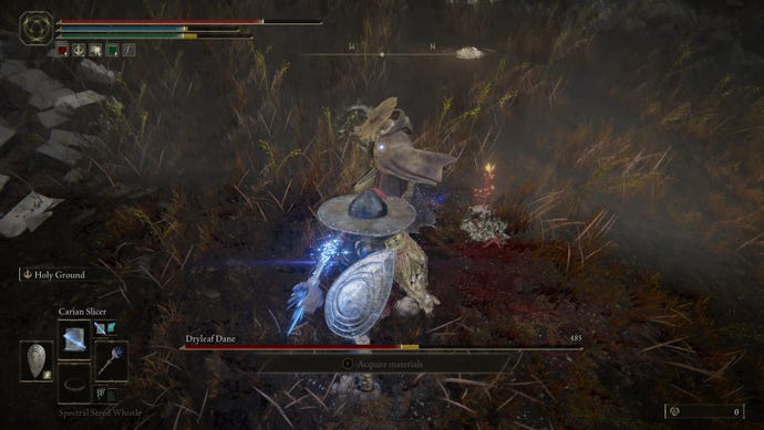 The Tarnished battles Dryleaf Dane in Elden Ring: Shadow of the Erdtree.