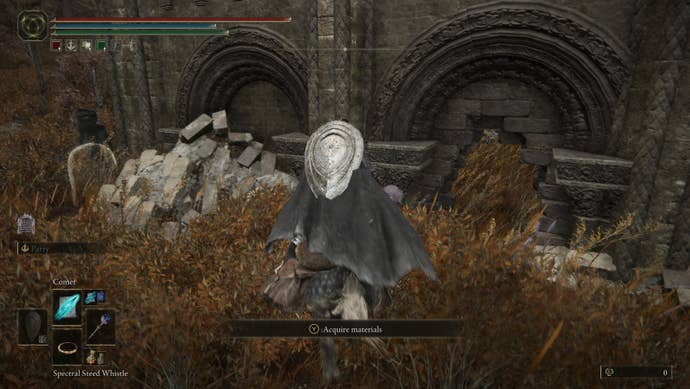 A small hole in the wall leads to the interior of the Temple Town Ruin complex in Elden Ring: Shadow of the Erdtree.