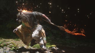 A side-on screenshot of the wolf warrior Guangzhi from Black Myth Wukong