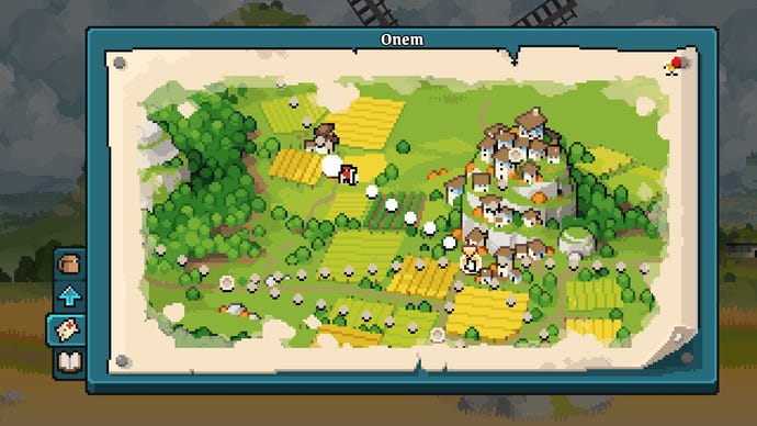 The world map in Arco, showing routes between forests and settlements