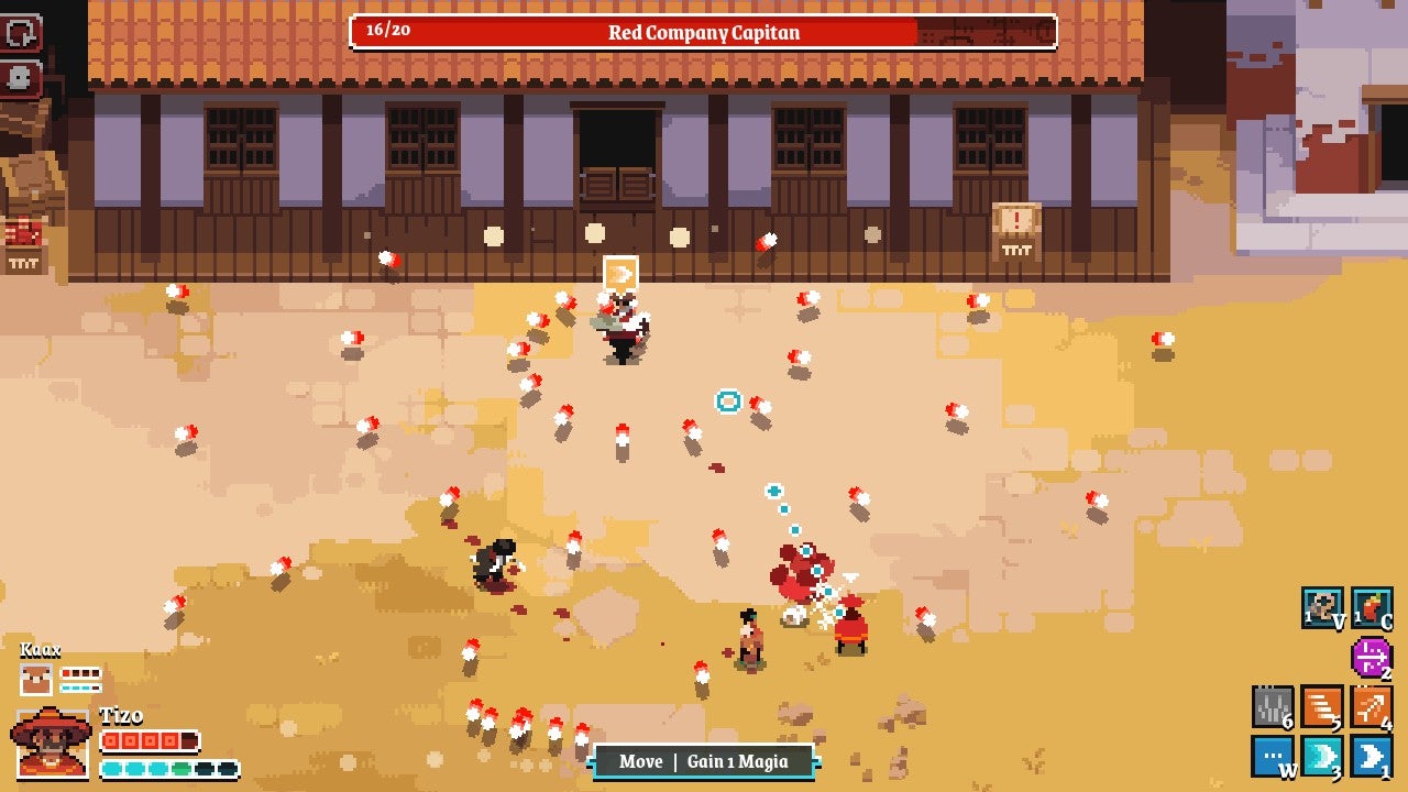 A boss battle in Arco, with a character firing bullets in all directions - 1