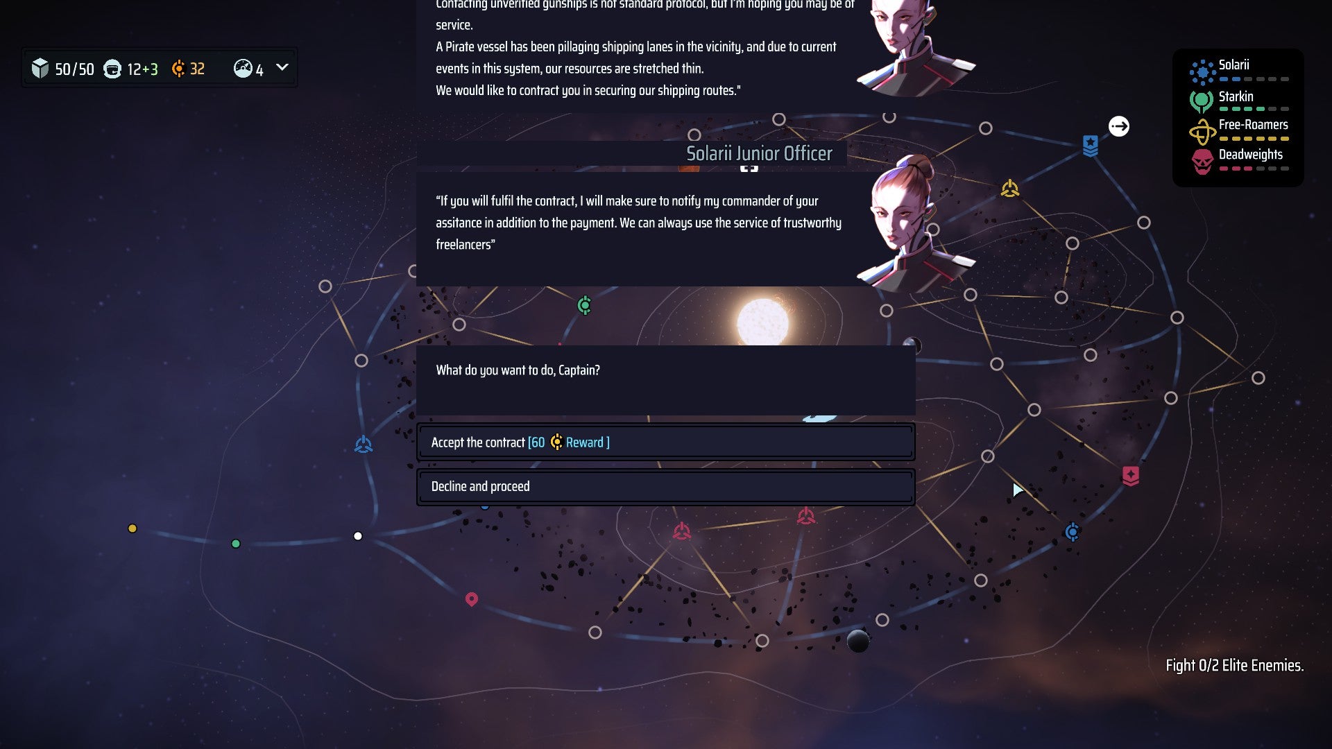 A starmap with some dialogue text in Breachway - 5