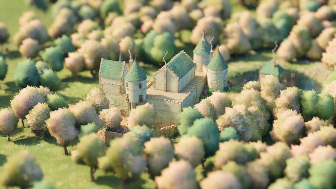 tiny glade screenshot, showing ray-traced effects from a reverse angle