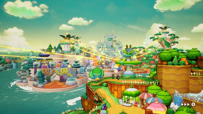 In this screen from Mario & Luigi: Brothers, the islands are connected.