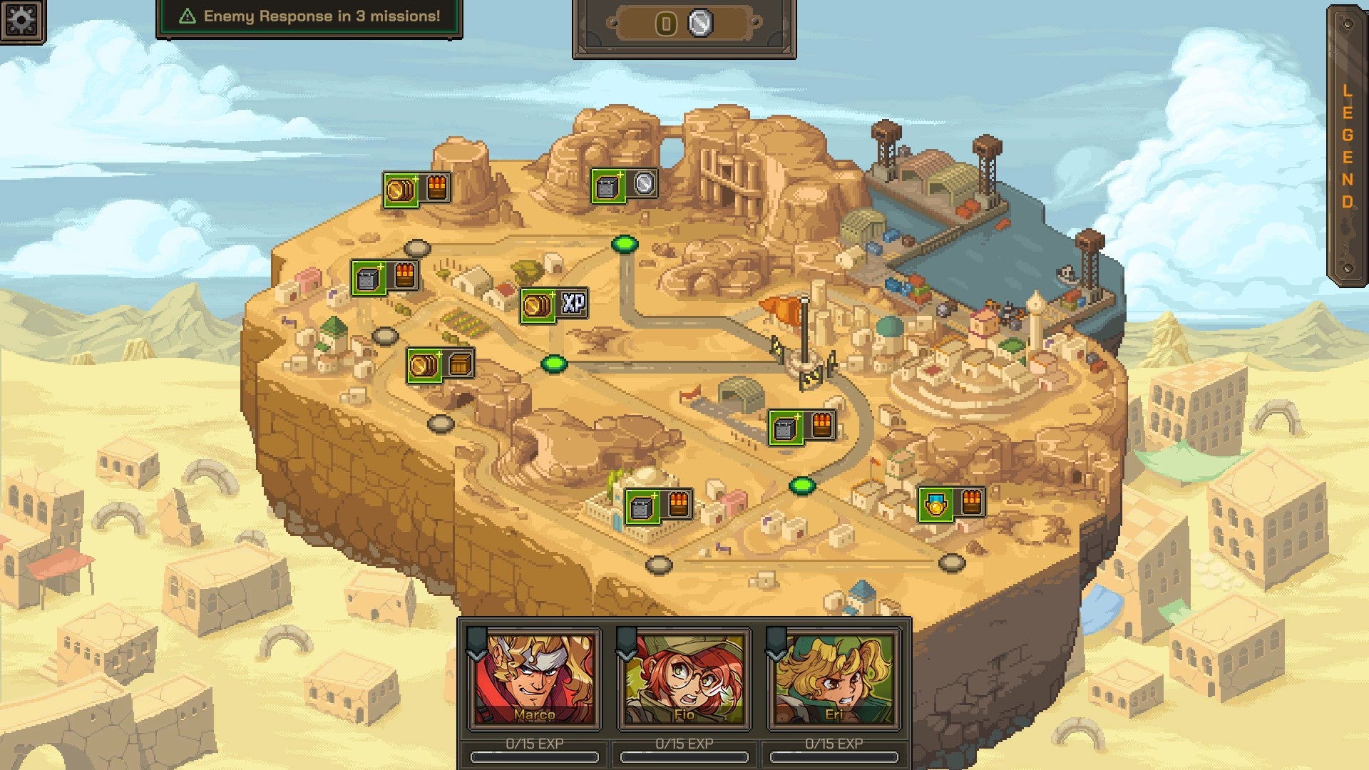 An aerial map of the desert with many nodes to visit. - 10