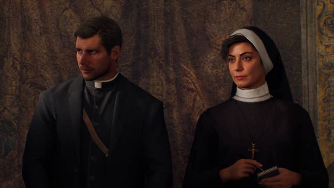 Indy and Gina don a priest and nun’s garb in Indiana Jones and the Great Circle.