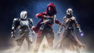 Artwork showing Destiny 2's 10th anniversary gear for all three classes.