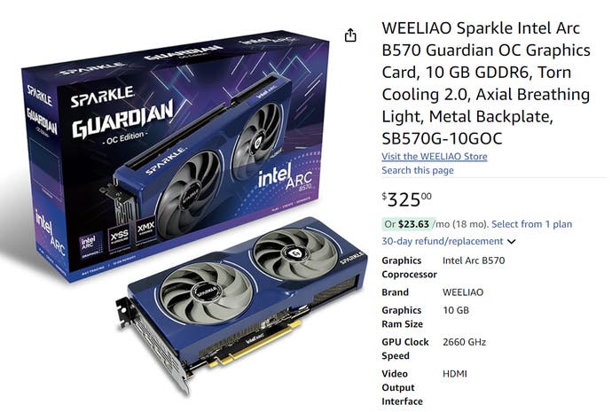 B570 price in the US: $325