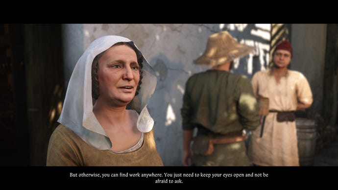 A female tavern keeper talking about a wedding in Kingdom Come: Deliverance 2