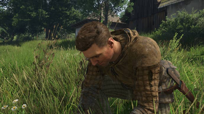 The player’s character Henry foraging for herbs in Kingdom Come: Deliverance 2