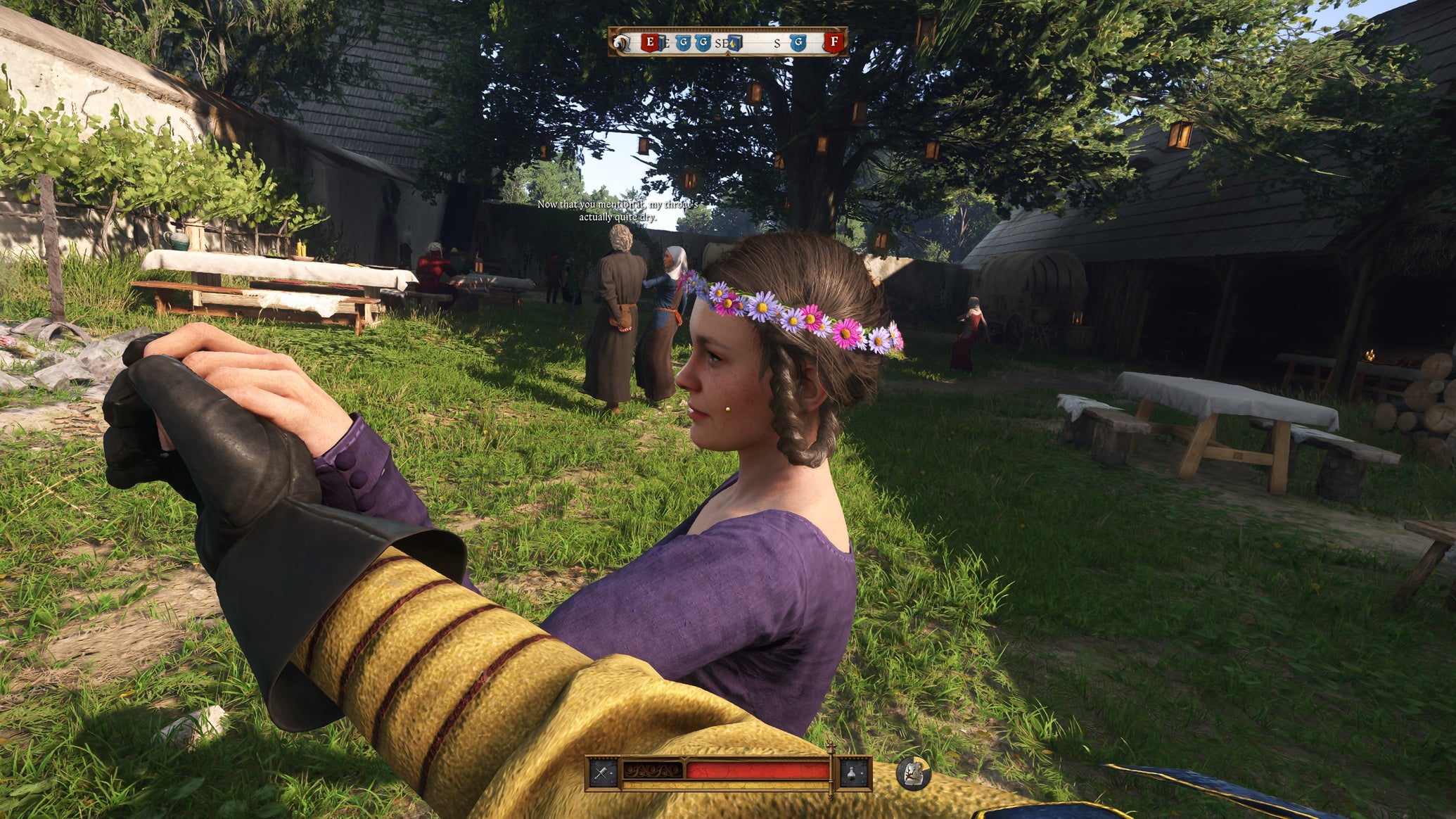 Somebody dancing with a maid with a flower garland in Kingdom Come: Deliverance 2 - 1