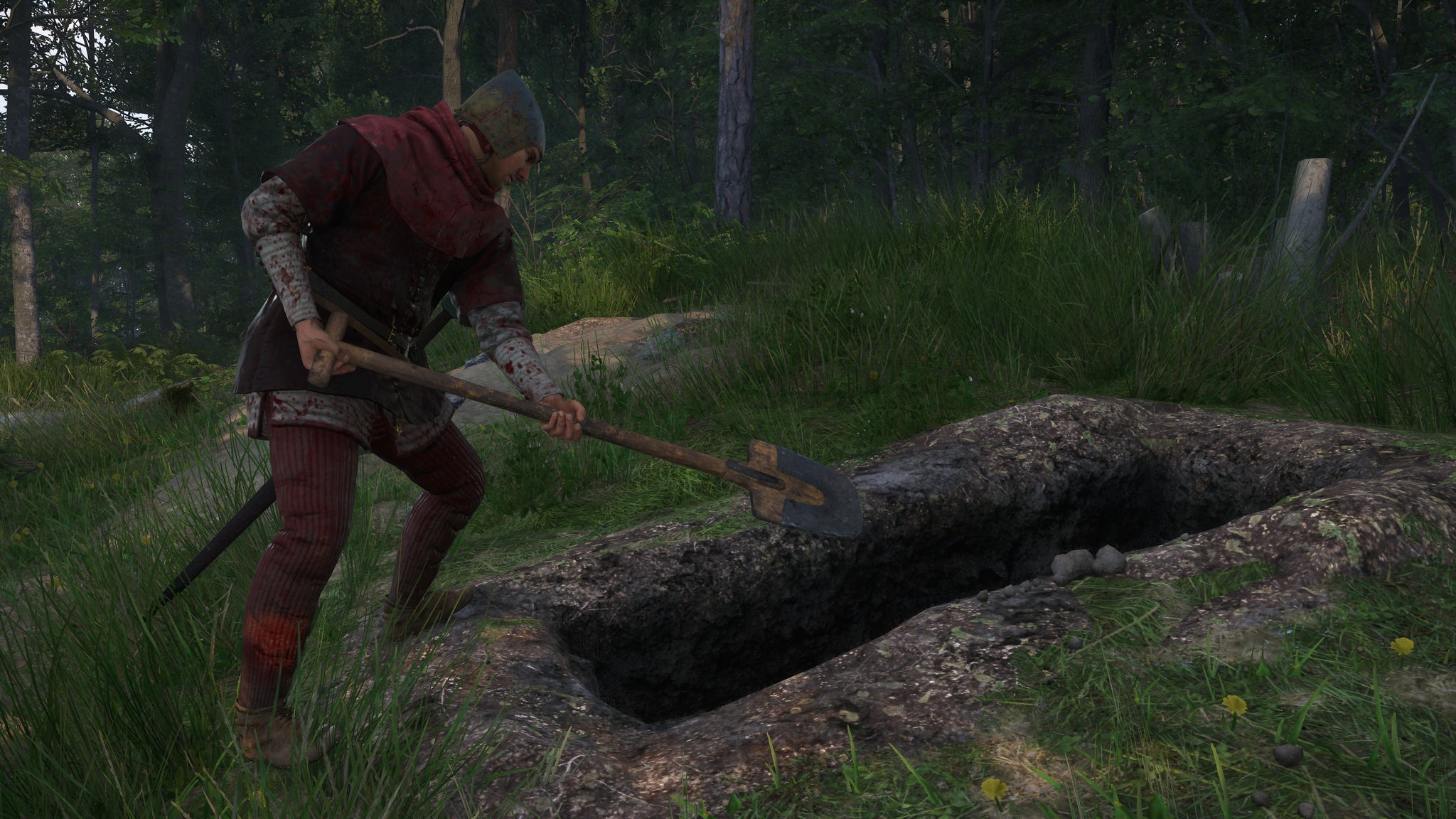 A man digging out a grave in Kingdom Come: Deliverance 2 - 5