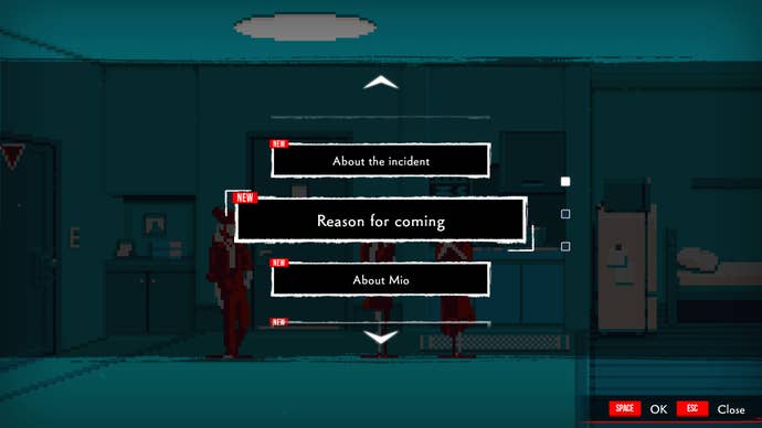 A series of text options in Urban Myth Dissolution Center.