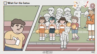 A relay race takes place in While Waiting.