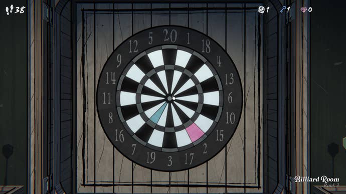 A dart board in Blue Prince.