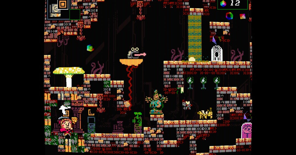 プラットフォーマーのこの輝かしい片頭痛でグリッチーピクセルダンジョンに対してハグの魔法を振るう