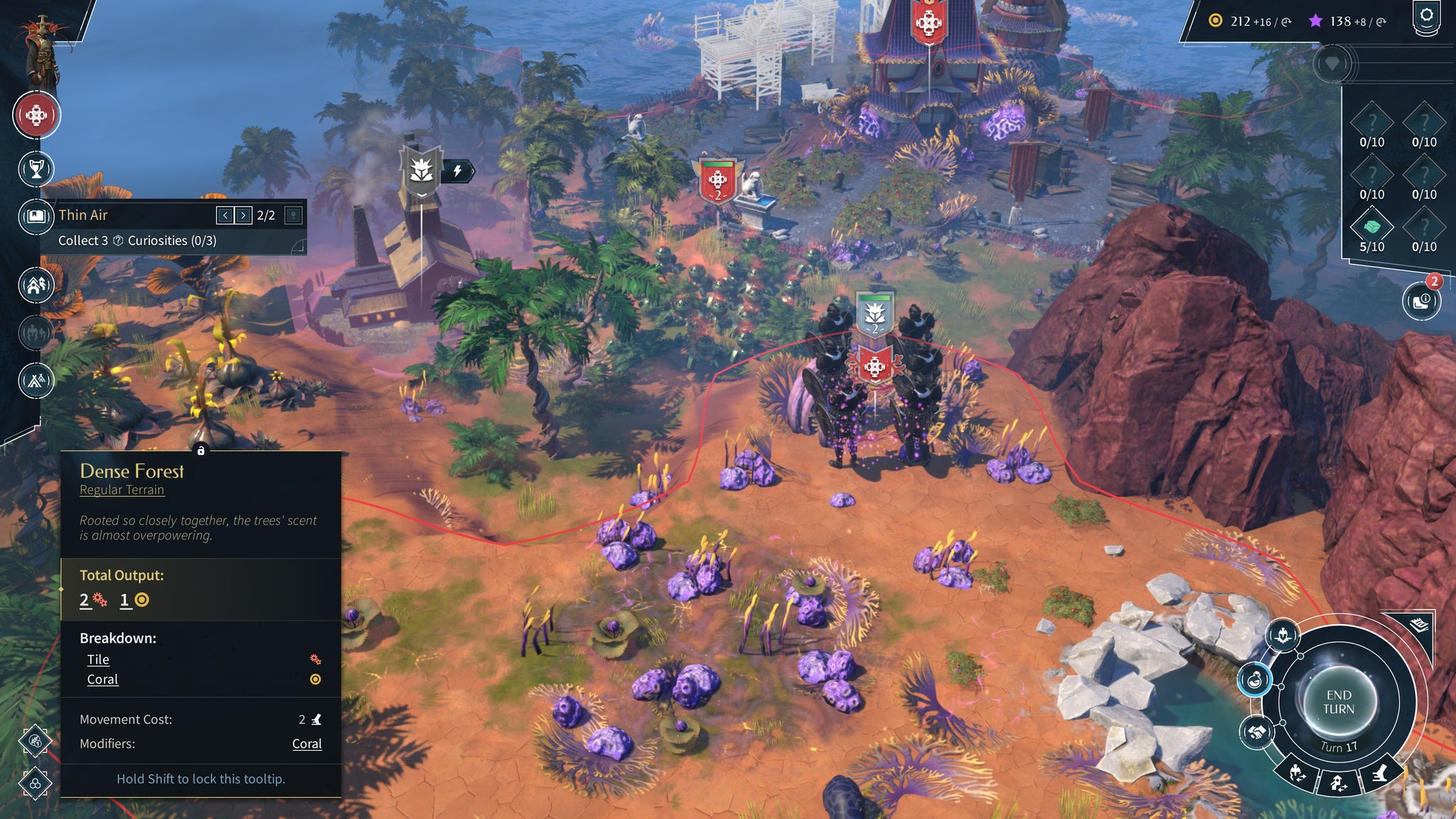 A coral spore spreading purple polyps across the surrounding desert and grassland in Endless Legend 2 - 3