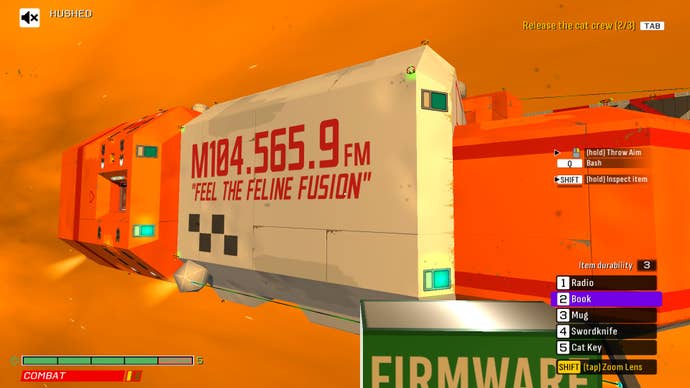 A space ship has a radio station frequency displayed on the hull in Skin Deep.