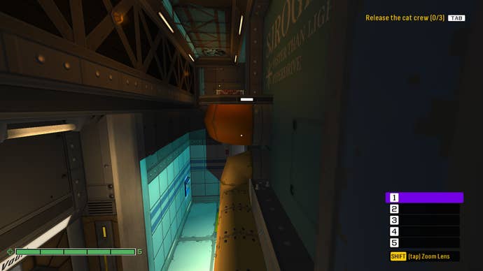 A view of gantries inside a spaceship in Skin Deep.