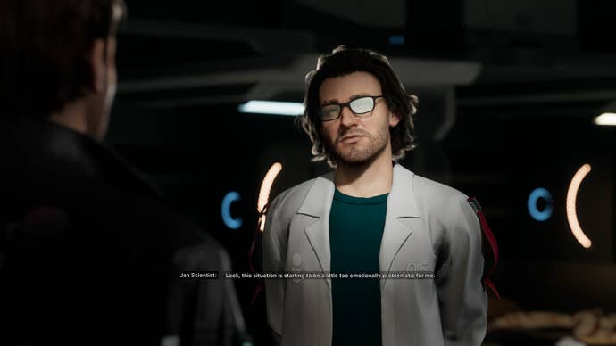 A idiosyncratic successful glasses talking to you astir thing being emotionally problematic, from The Alters