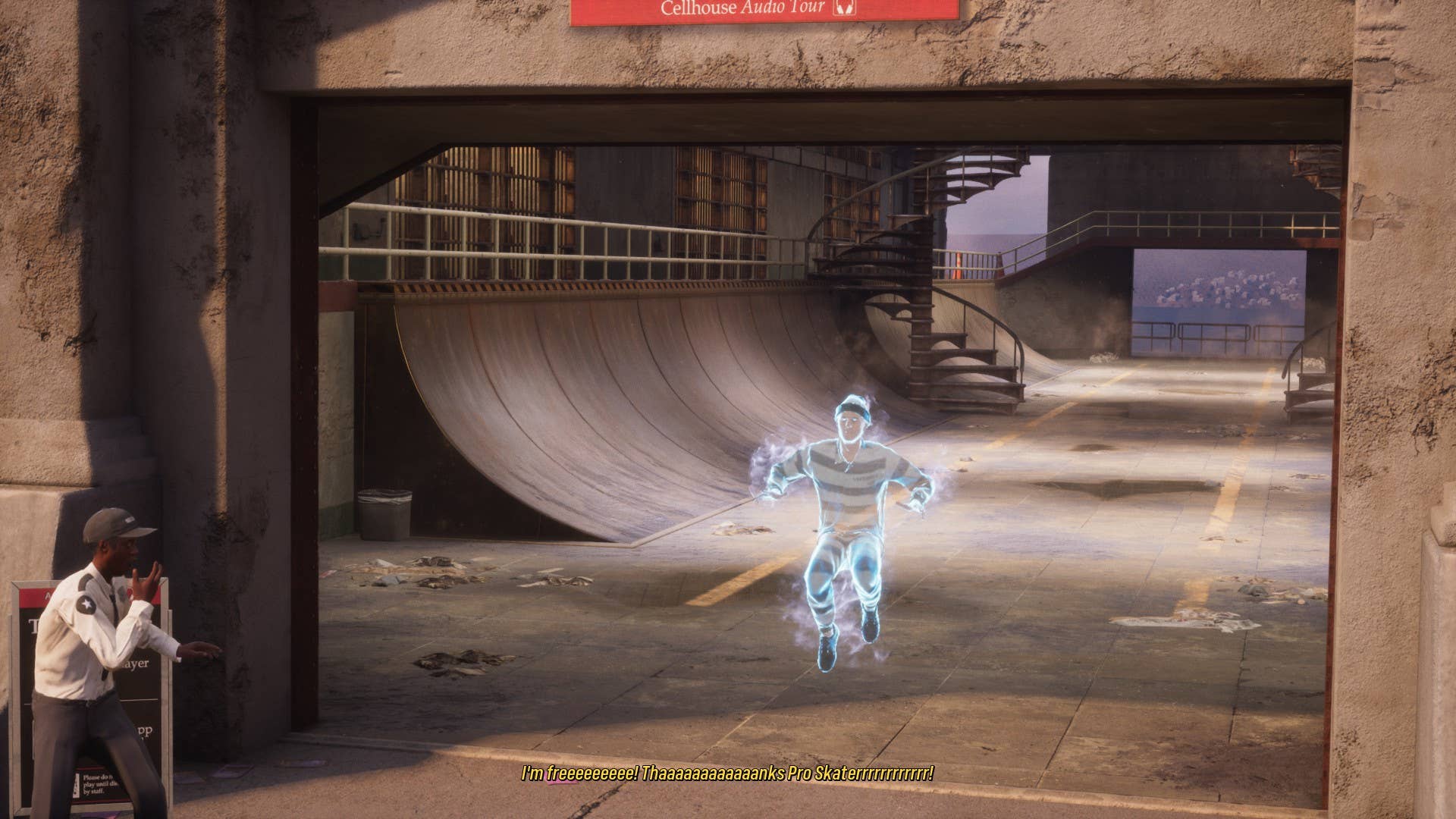 A ghost is freed from Alcatraz in Tony Hawk's Pro Skater 3 + 4.