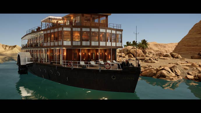 Screenshot from Agatha Christie’s Death on the Nile of The Karnak, a luxury riverboat