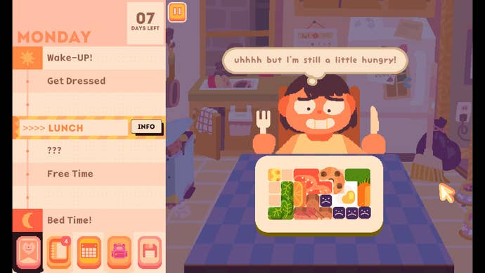 The extremity of a repast successful Consume Me, with a artifact of Tetris-shaped nutrient that sadly isn't filling capable for the pb character.
