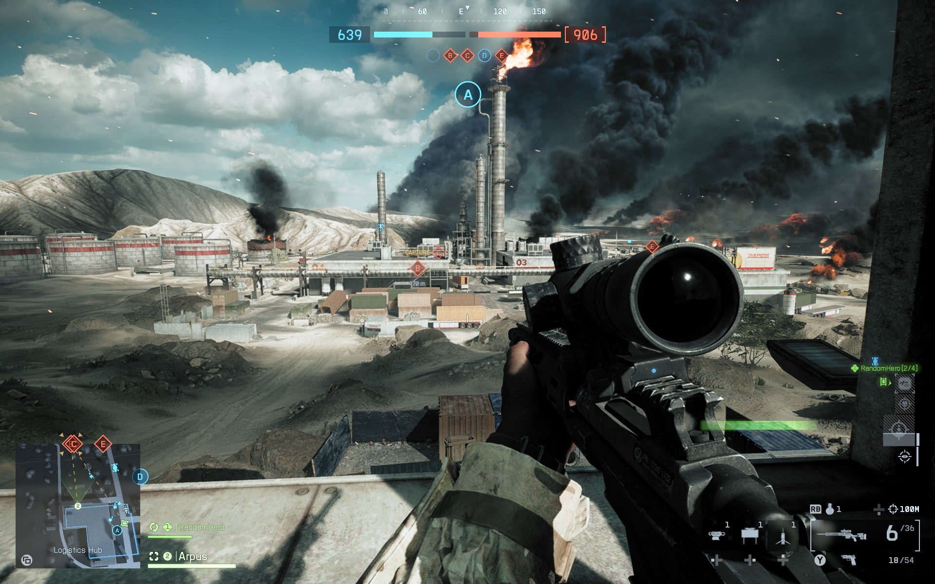 A presumption of a godforsaken lipid drilling installation from a rooftop successful Battlefield 6. The subordinate is holding a scoped firearm and determination is occurrence emerging from a distant chimneystack.