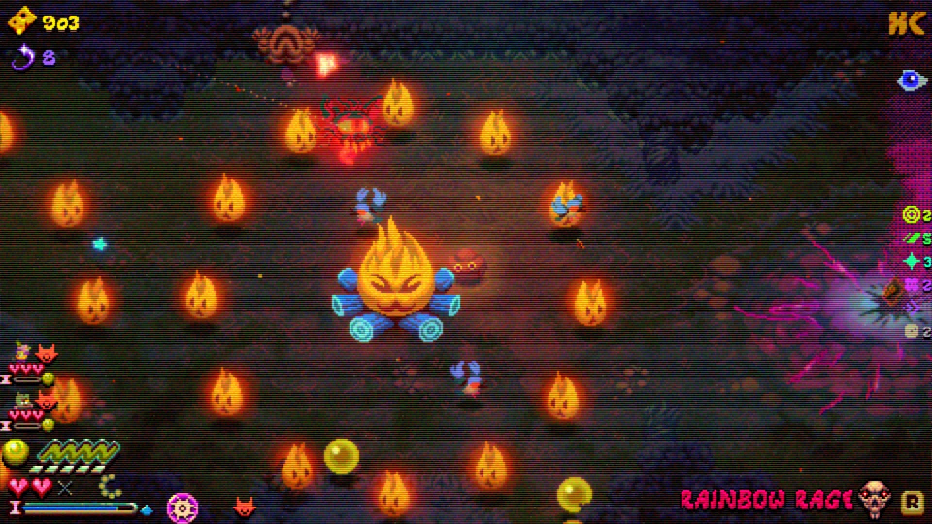 A living campfire spewing fireballs in all directions, from Morsels. - 7