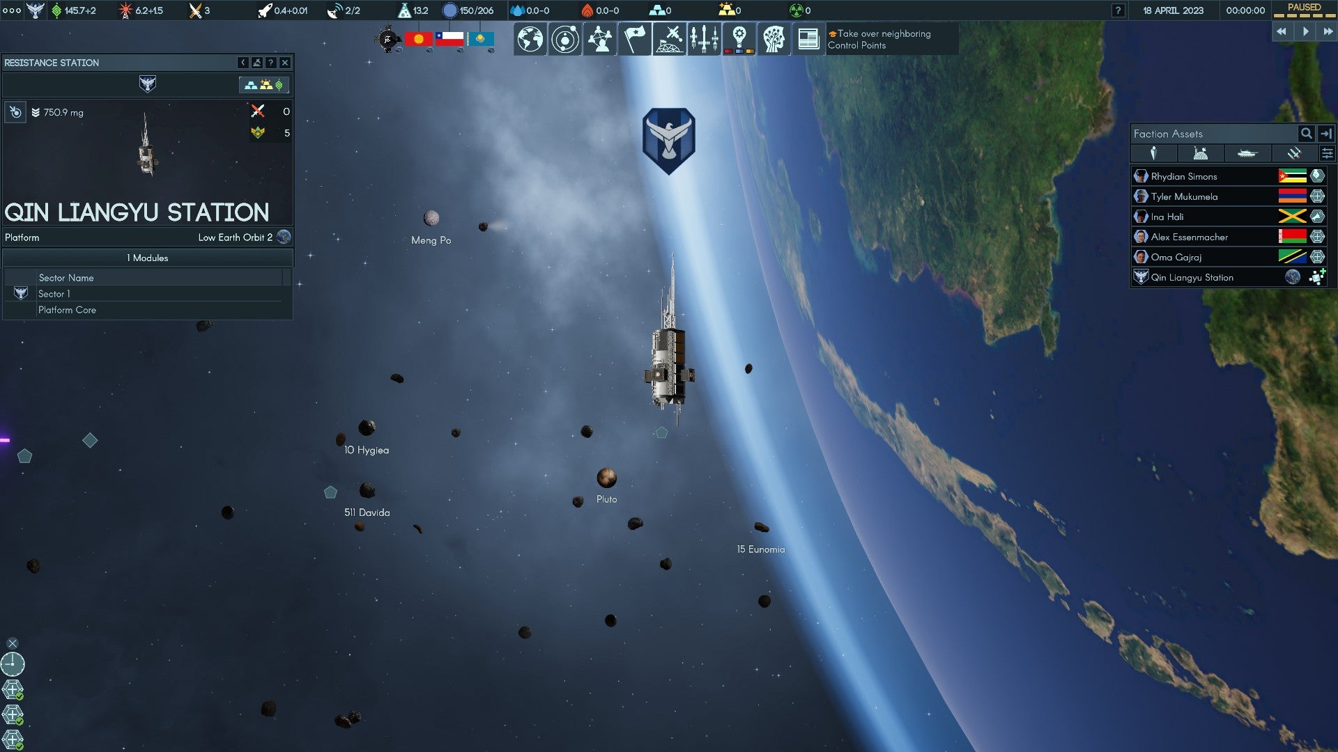 A tiny simple space station in orbit around Earth in Terra Invicta. - 5