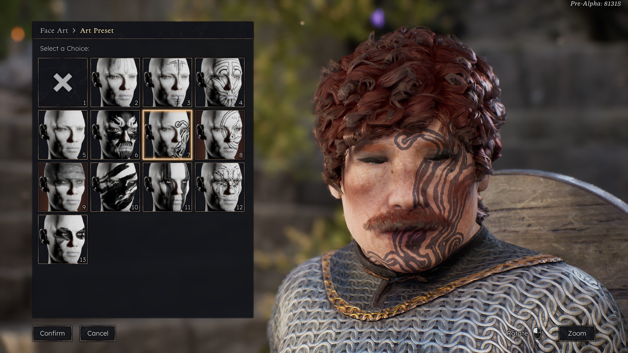 Character creation in Solasta 2. Bertie is making a mess of this dwarf's face.