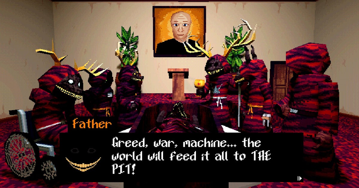 I love being a cultist in Feed the Pit, and not just because I get to throw scummy stock-brokers into a toothy vortex