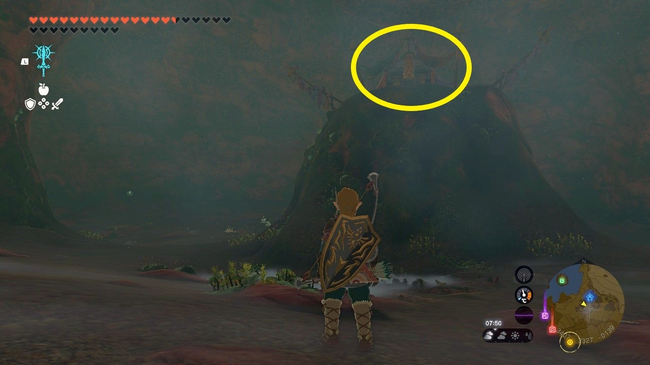 Zelda Tears of the Kingdom Höhle am TotenkopfTeich abschließen, Mayoi