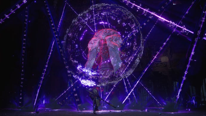 Fighting Captain Lotus-Vision, one of the bosses in Black Myth: Wukong’s Chapter 3.