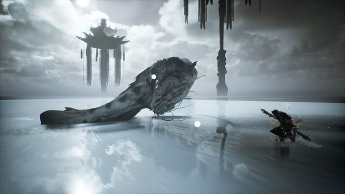 The Destined One faces the slithery Yin-Yang Fish in Black Myth: Wukong.