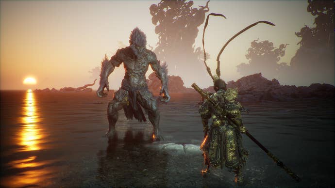 The Stone Monkey prepares to unleash a beatdown on the Destined One in the penultimate fight of Black Myth: Wukong.