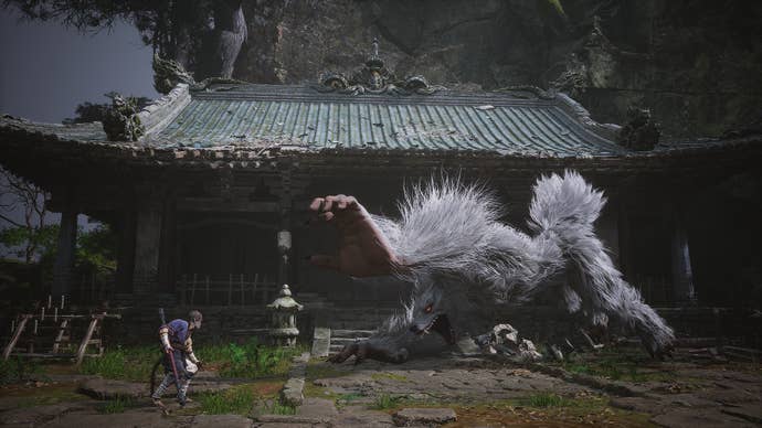 The Destined One fights Lingxuzi, the first Yaoguai King boss in Black Myth: Wukong.