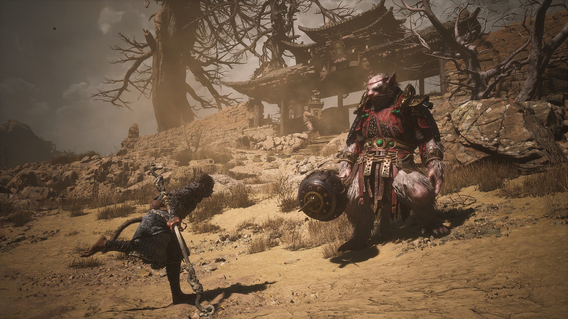 The battle against the hulking Second Prince of Flowing Sands in Black Myth: Wukong. - 7