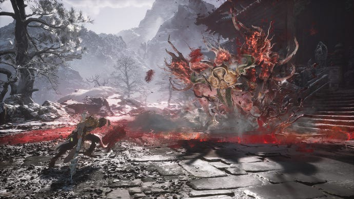 Fighting Captain Kalpa-Wave in Black Myth: Wukong’s Chapter 3.