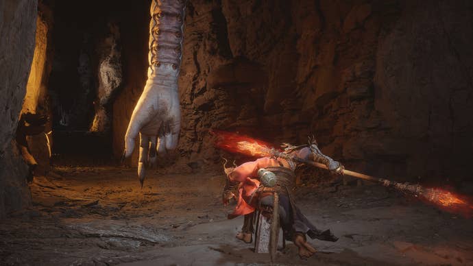 Buddha’s Right Hand, a creepy boss in Black Myth: Wukong who really is a giant hand attached to an insect.