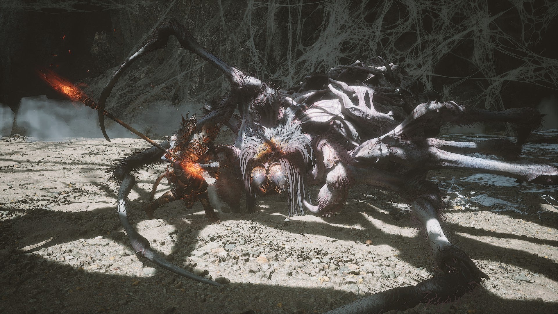 Battling the Violet Spider, matriarch of the spider sisters in Black Myth: Wukong. - 15