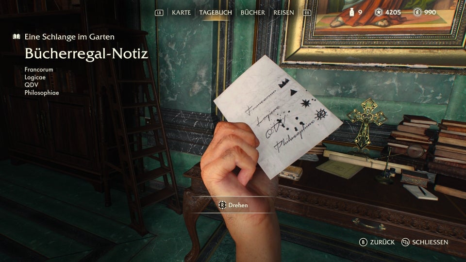 Indiana Jones und der Große Kreis Eine Schlange im Garten