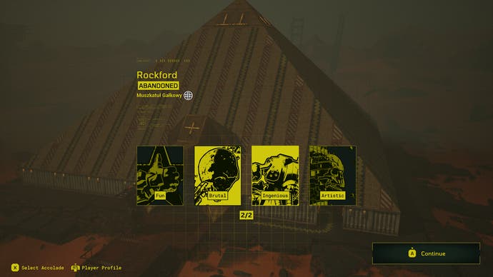 A screenshot of Meet Your Maker, a shooter with base-building elements, showing the end-of-match screen